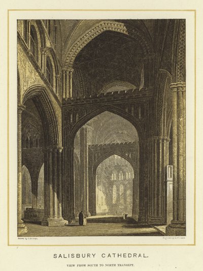 Catedral de Salisbury, vista de sur a norte del transepto de English School
