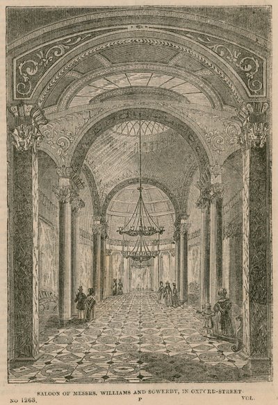 Salón de Williams y Sowerby, Oxford Street, Londres de English School