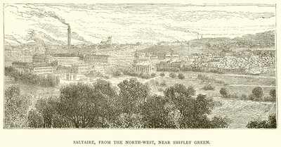 Saltaire, desde el noroeste, cerca de Shipley Green de English School