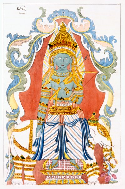 Saman Dewa Raja, los Cuatro Guardianes de la Colina, de La Historia y Doctrina del Budismo por Edward Upham, 1829 de English School