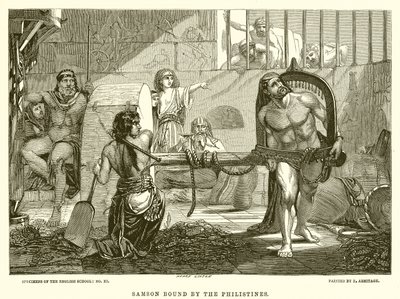 Sansón atado por los filisteos de English School