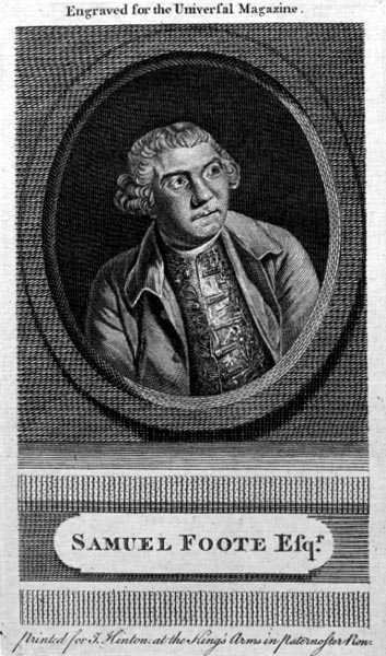 Samuel Foote, grabado para la 
