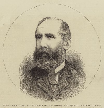 Samuel Laing, Esquire, MP, Presidente de la London and Brighton Railway Company (grabado) de English School