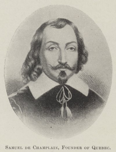 Samuel de Champlain, Fundador de Quebec (litografía) de English School