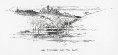 San Gimignano delle belle Torre (litografía) de English School