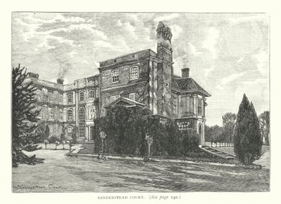 Sanderstead Court (grabado) de English School