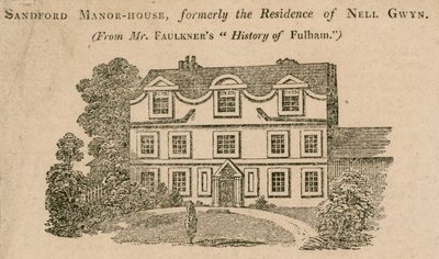 Sandford Manor House, Fulham, Londres, anteriormente la residencia de Nell Gwynne de English School