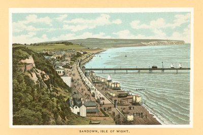 Sandown, Isla de Wight (litografía en color) de English School