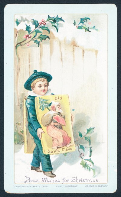 Niño sándwich anunciando a Santa Claus de English School