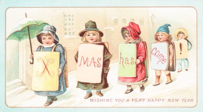 Niñas de Sandwich, tarjeta de Navidad de English School