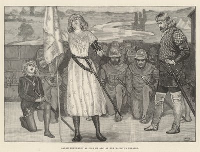 Sarah Bernhardt como Juana de Arco, en el Teatro de Su Majestad de English School