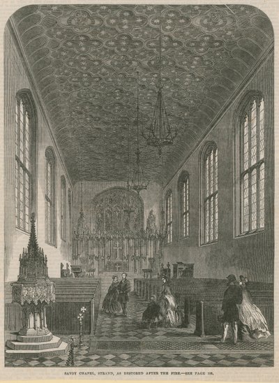 Capilla de Savoy, Strand, restaurada después del incendio de English School