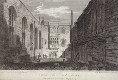 Capilla y palacio de Savoy, Londres, 1807 de English School