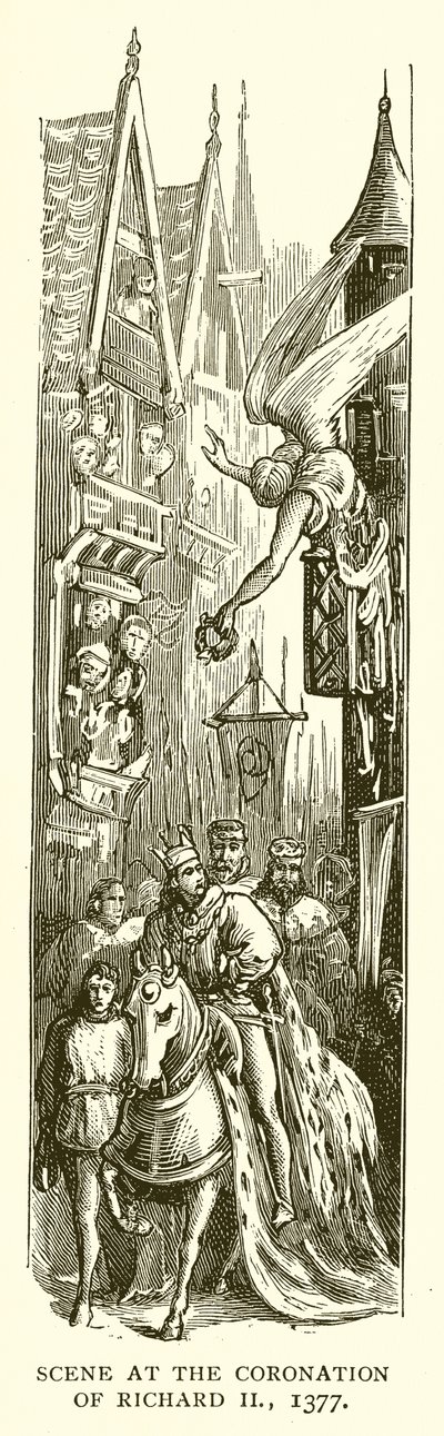 Escena en la coronación de Ricardo II, 1377 de English School