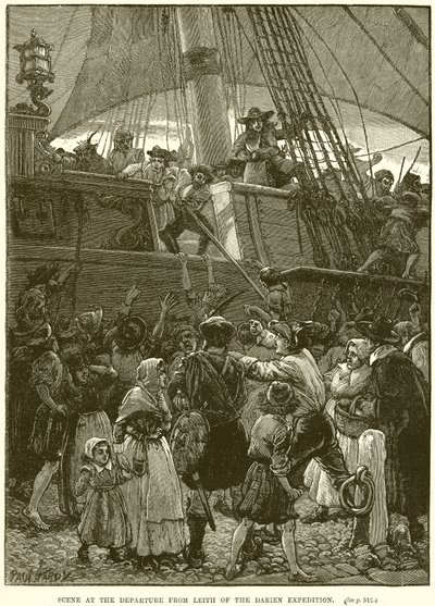 Escena en la partida de la expedición de Darien desde Leith de English School