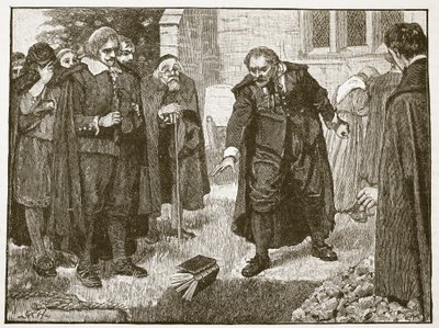 Escena en el funeral de Chillingworth, ilustración de Cassells Illustrated History of England de English School