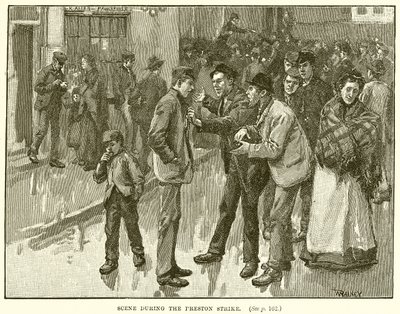 Escena durante la Huelga de Preston de English School