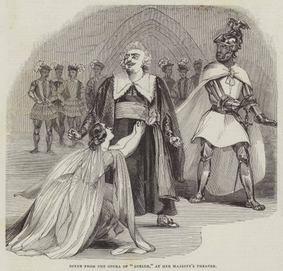 Escena de la Ópera "Otello," en el Teatro de Su Majestad de English School