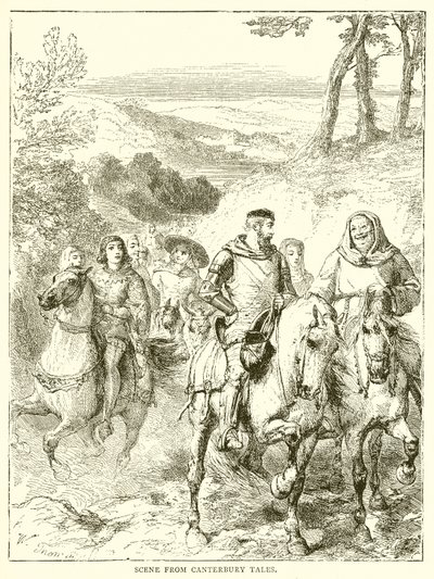 Escena de los Cuentos de Canterbury de English School