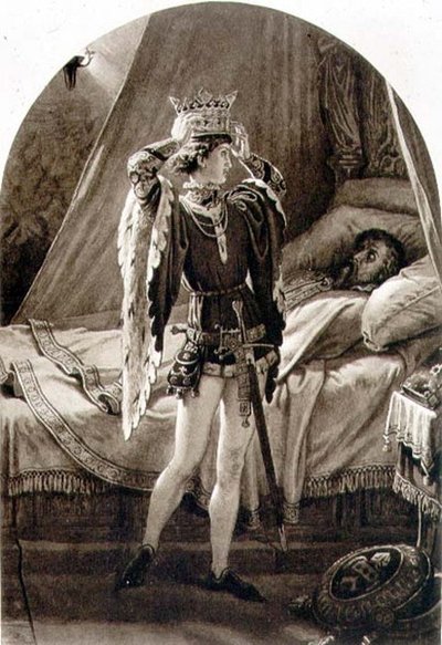 Escena de Enrique IV (Parte I) Acto IV, Escena 2 por William Shakespeare de English School