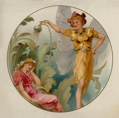 Escena de El sueño de una noche de verano de Shakespeare (chromolitho) de English School