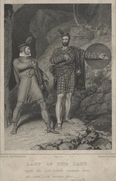 Escena del poema La dama del lago de Sir Walter Scott de English School