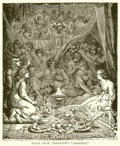Escena de La princesa de Tennyson de English School