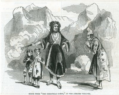 Escena de Un Cuento de Navidad en el Teatro Adelphi de English School