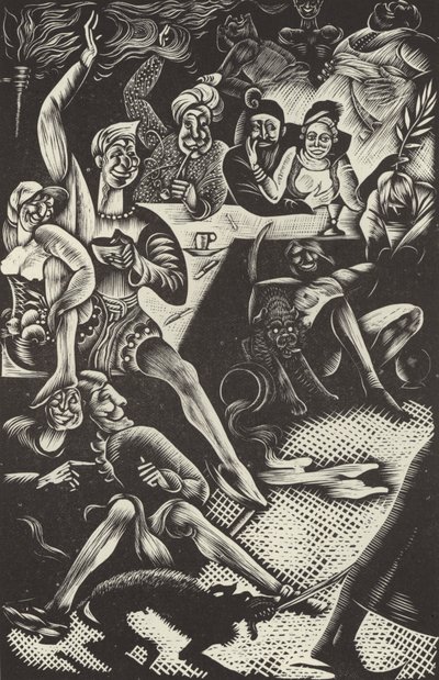 Escena de La Historia de Rasselas, Príncipe de Abisinia, por Dr. Johnson de English School