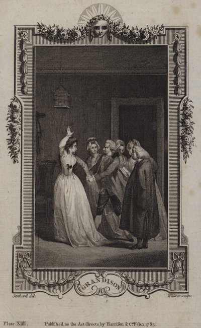 Escena de La historia de Sir Charles Grandison, de Samuel Richardson de English School