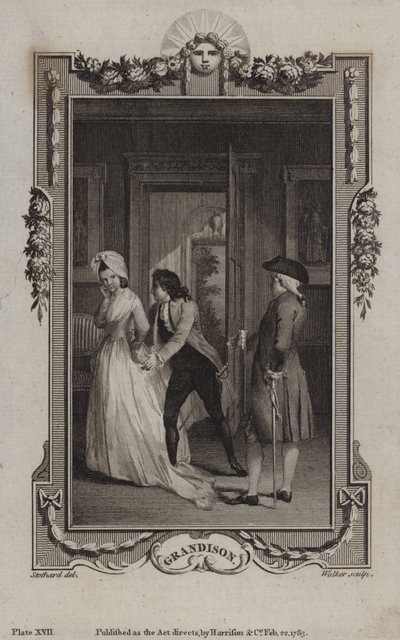 Escena de La historia de Sir Charles Grandison, de Samuel Richardson de English School