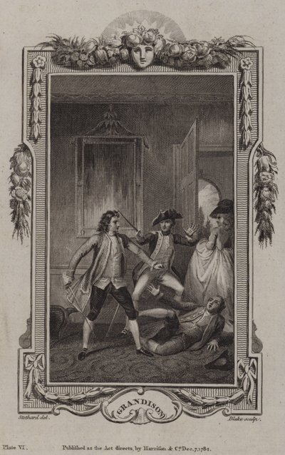 Escena de La historia de Sir Charles Grandison, de Samuel Richardson de English School