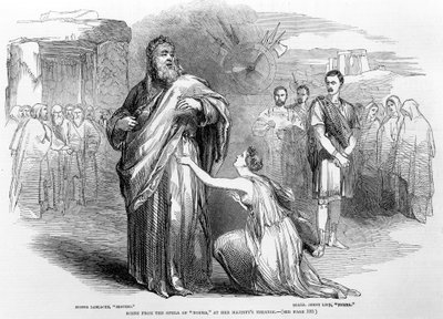 Escena de la ópera Norma en el Teatro de Su Majestad, Londres, 1847 de English School