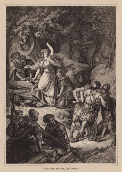 Escena de la ópera "Norma" (grabado) de English School