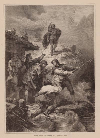 Escena de la ópera "Guillermo Tell" (grabado) de English School