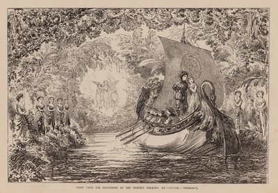 Escena de la pantomima "Sindbad" en el Prince
