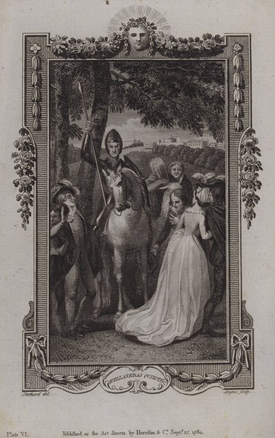 Escena de la secuela de Don Quijote de Miguel de Cervantes, escrita por Alonso Fernández de Avellaneda de English School
