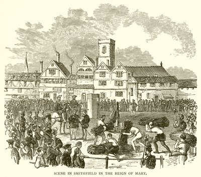Escena en Smithfield en el Reinado de María de English School