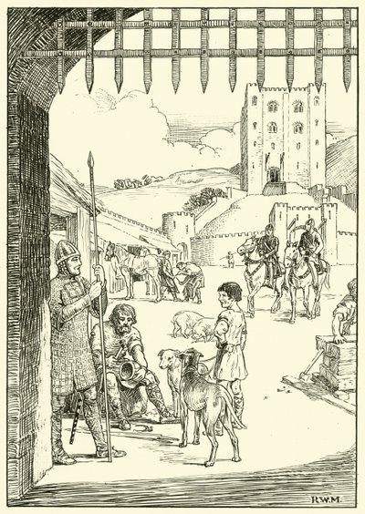 Escena en el patio de un castillo de English School