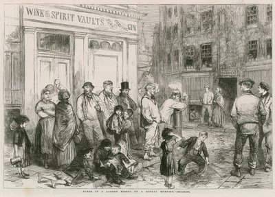 Escena en una calle de Londres un domingo por la mañana de English School