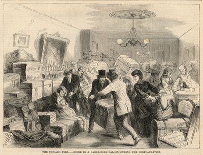 Escena en una cervecería durante el incendio de English School