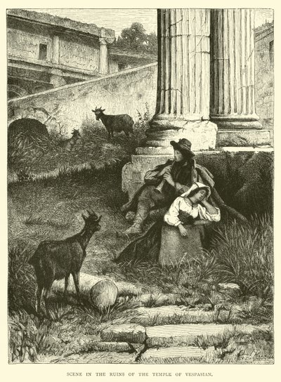 Escena en las ruinas del Templo de Vespasiano de English School