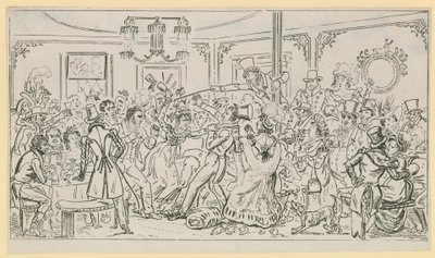 Escena de la vida en Londres de English School