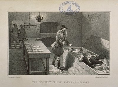 Escena del robo de un Panadero de Hackney, c.1730 de English School