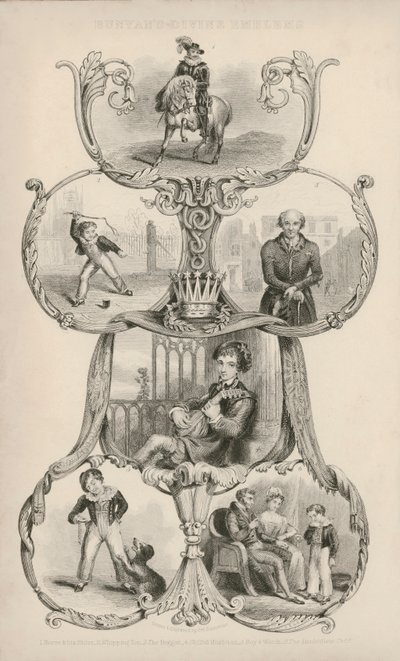 Escenas de El progreso del peregrino (grabado) de English School