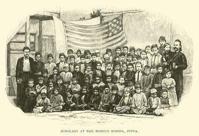 Estudiantes en la escuela misionera, Joppa de English School