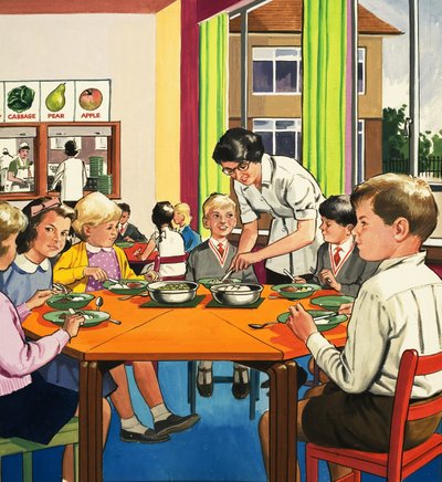 La señora del comedor escolar de English School