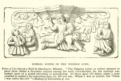 Escena escolar en la Edad Media de English School