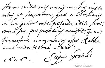 Scipio Gentilis de English School