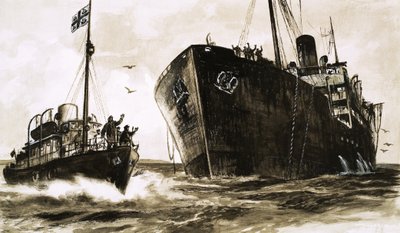 Cambio de mar, ilustrando la historia en serie de Richard Armstrong de English School